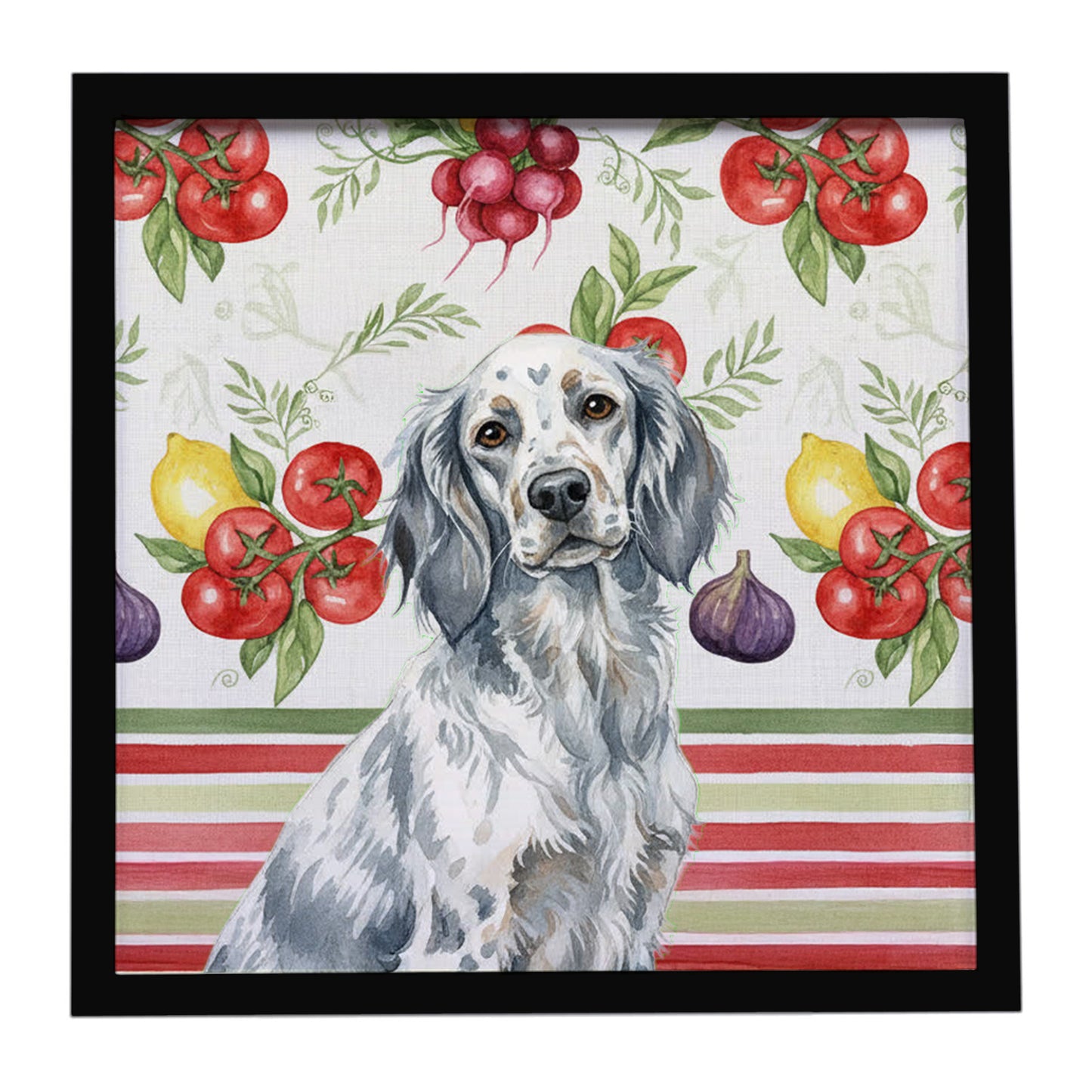 Buy this Blue Belton English Setter Vegetables Framed Metal Print