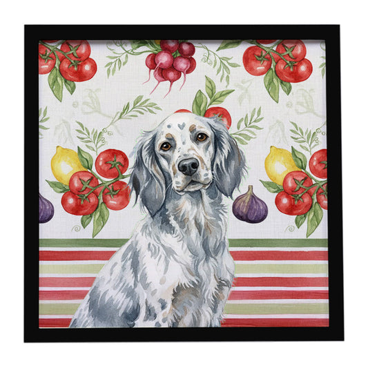 Buy this Blue Belton English Setter Vegetables Framed Metal Print