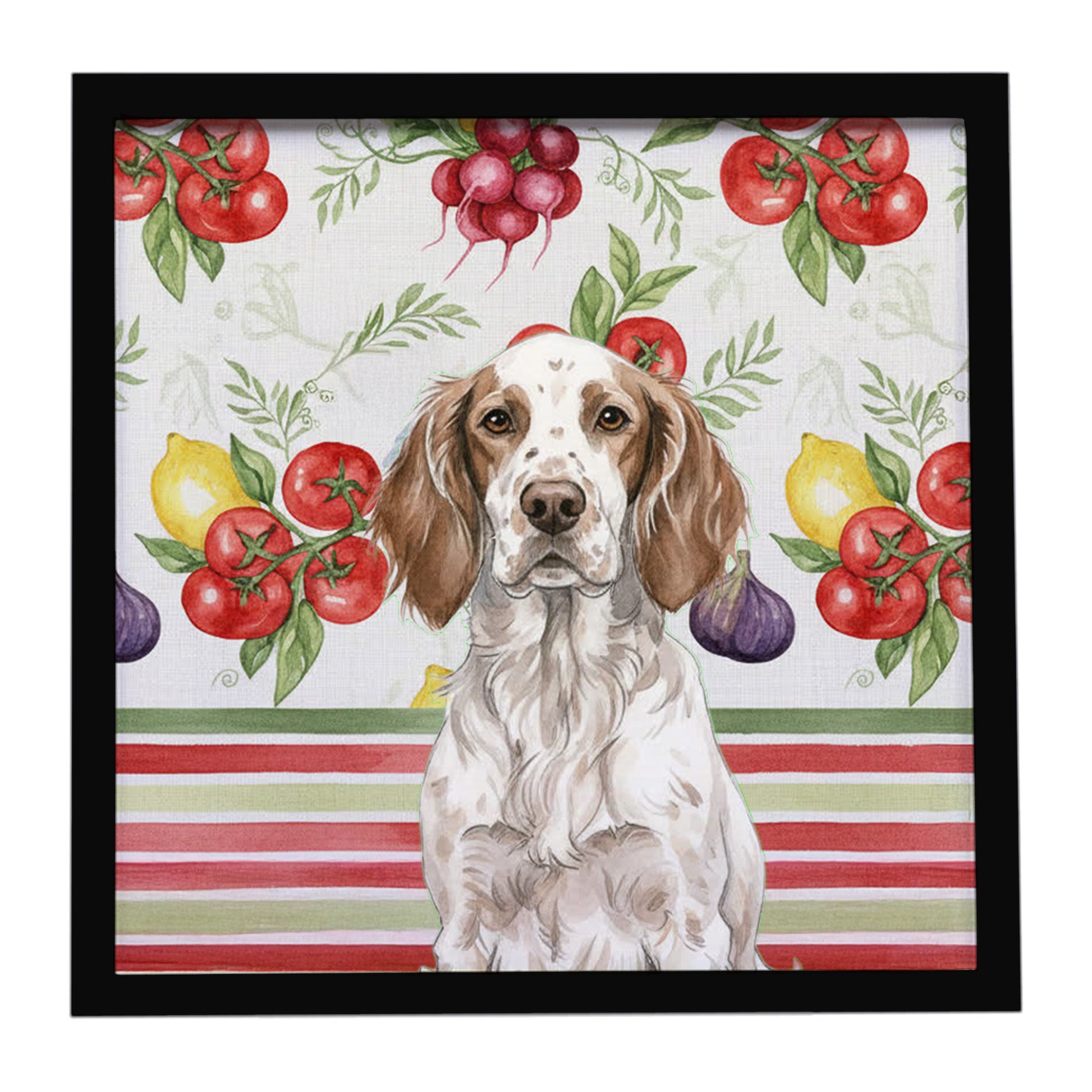 Buy this Liver Belton English Setter Vegetables Framed Metal Print