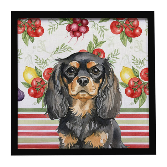 Buy this Black and Tan English Toy Spaniel Vegetables Framed Metal Print