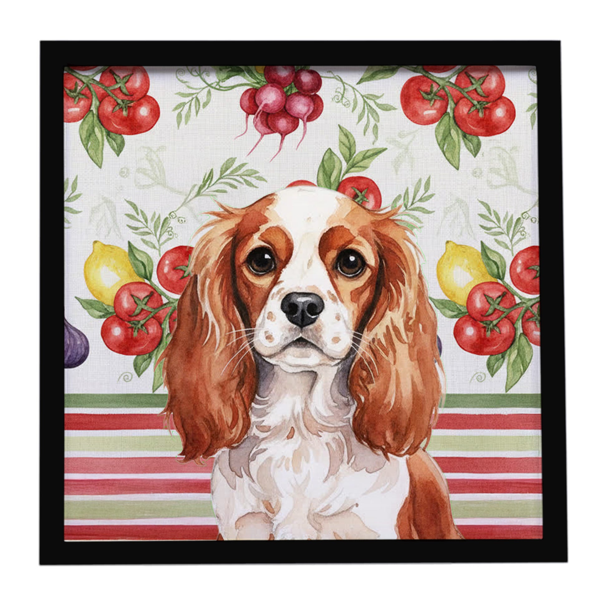 Buy this Blenheim English Toy Spaniel Vegetables Framed Metal Print
