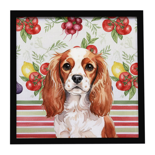 Buy this Blenheim English Toy Spaniel Vegetables Framed Metal Print