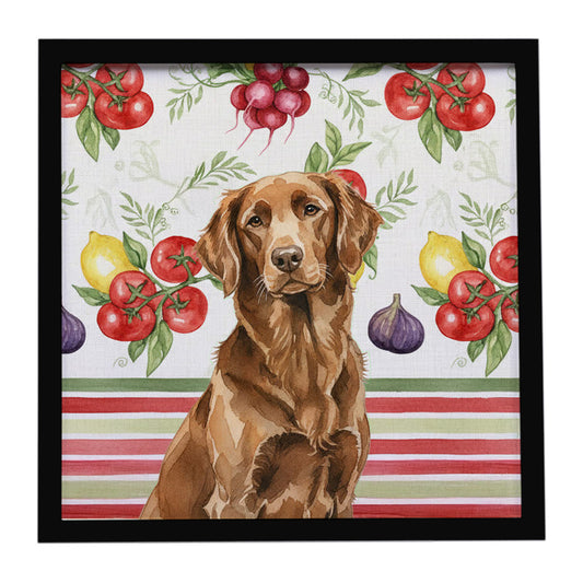 Buy this Liver Flat-Coated Retriever Vegetables Framed Metal Print