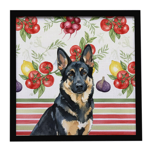 Buy this Black and Tan German Shepherd Vegetables Framed Metal Print