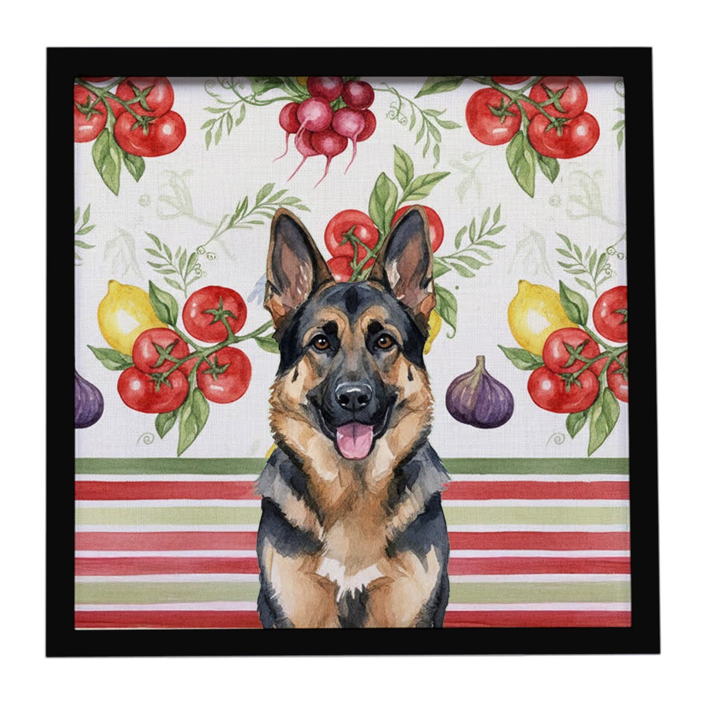 Buy this German Shepherd Vegetables Framed Metal Print