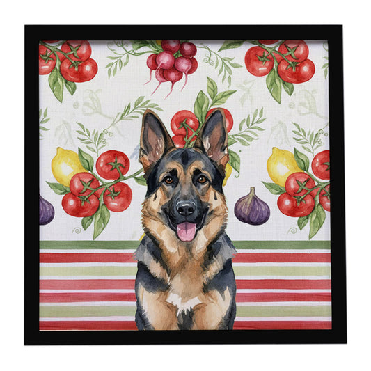 Buy this German Shepherd Vegetables Framed Metal Print