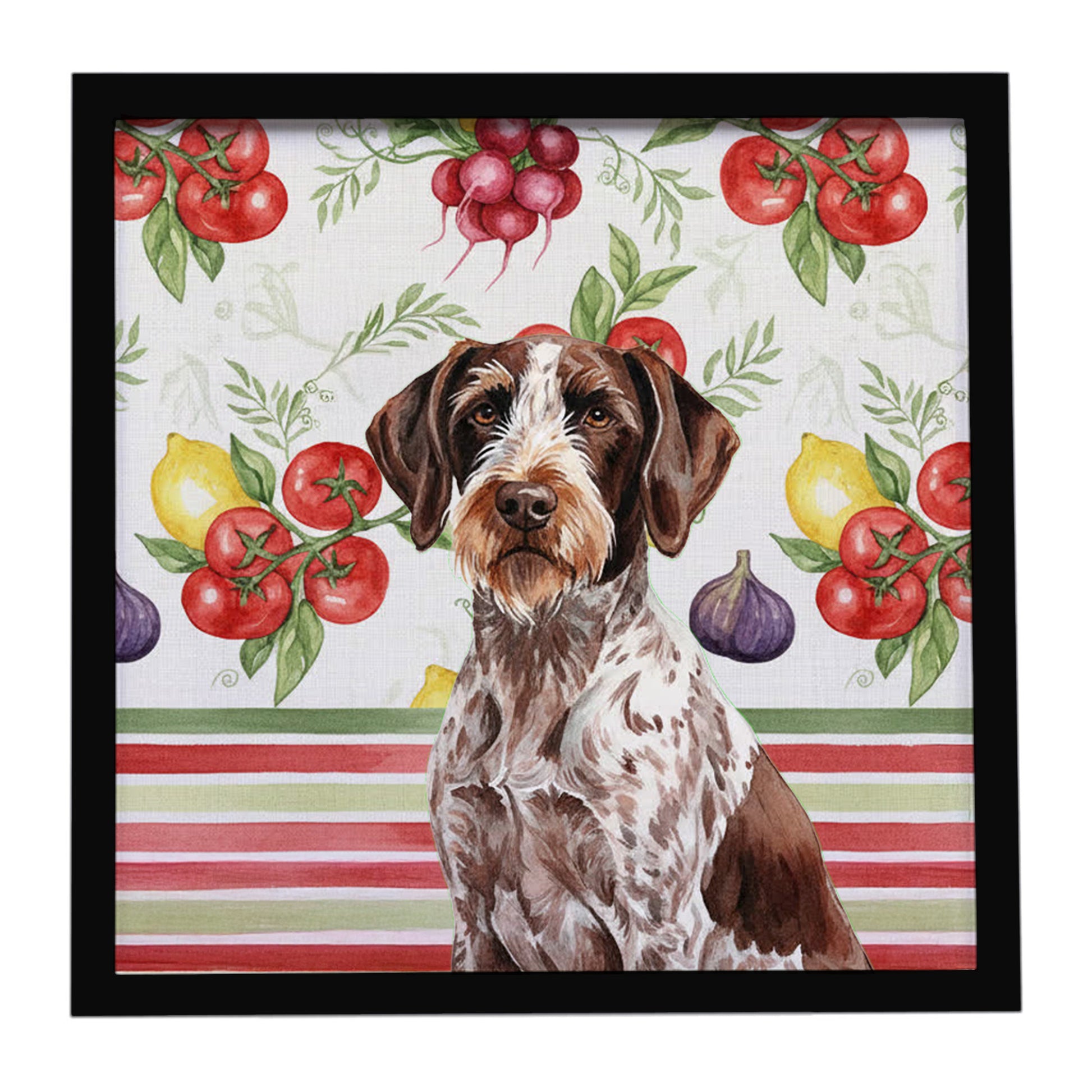 Buy this Roan German Wirehaired Pointer Vegetables Framed Metal Print