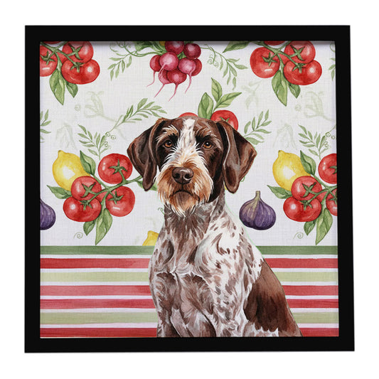 Buy this Roan German Wirehaired Pointer Vegetables Framed Metal Print