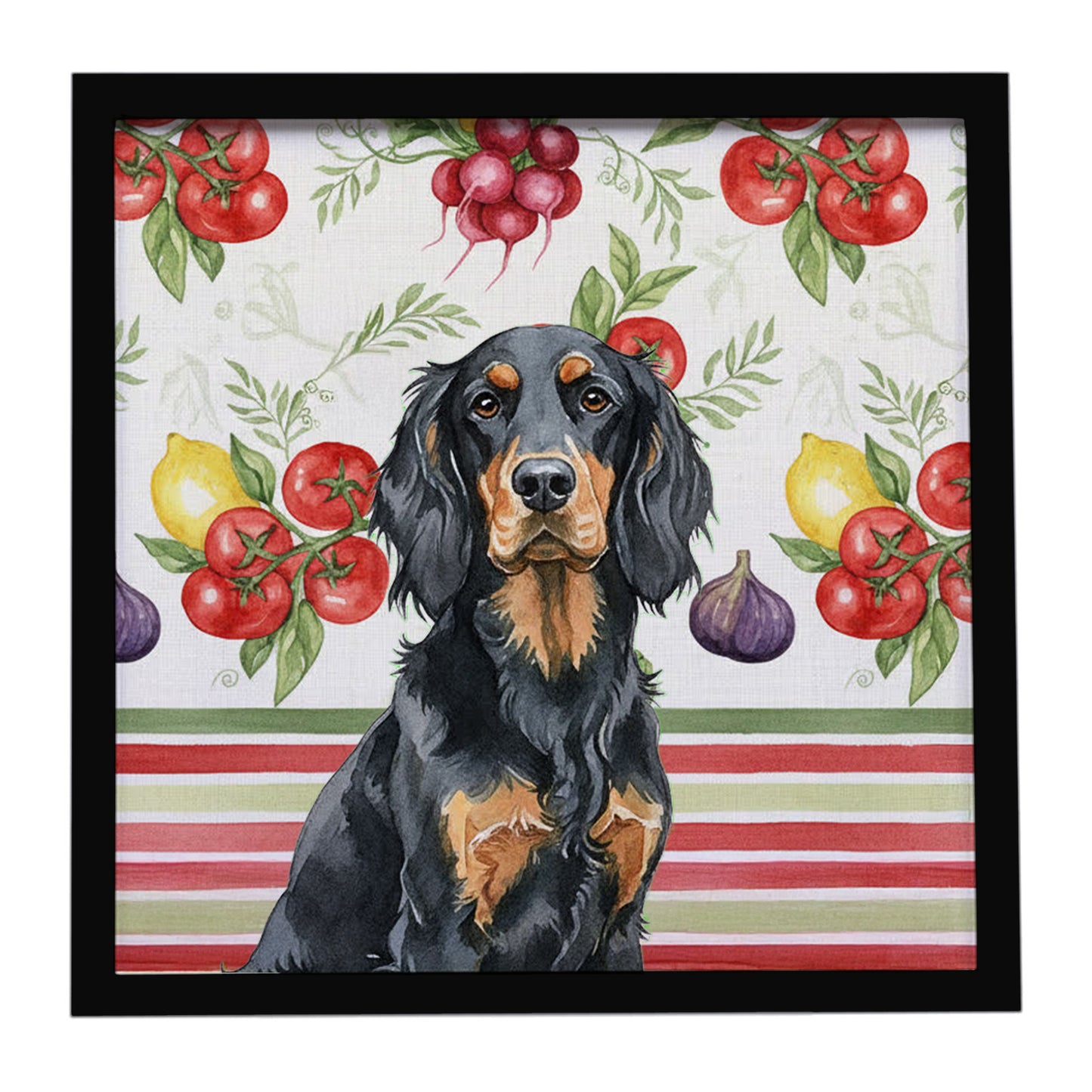 Buy this Gordon Setter Vegetables Framed Metal Print