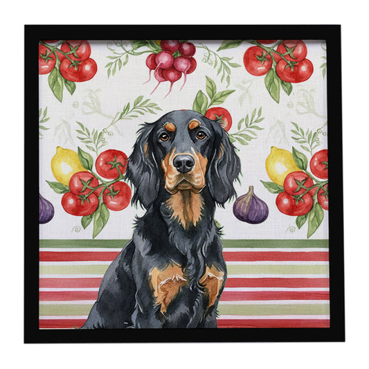 Buy this Gordon Setter Vegetables Framed Metal Print