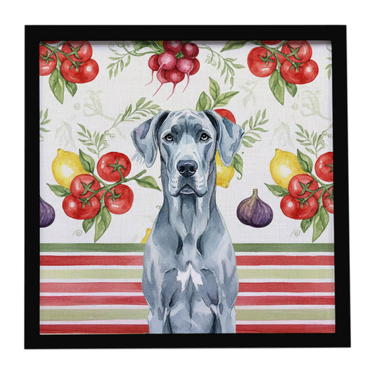 Buy this Blue Great Dane Vegetables Framed Metal Print
