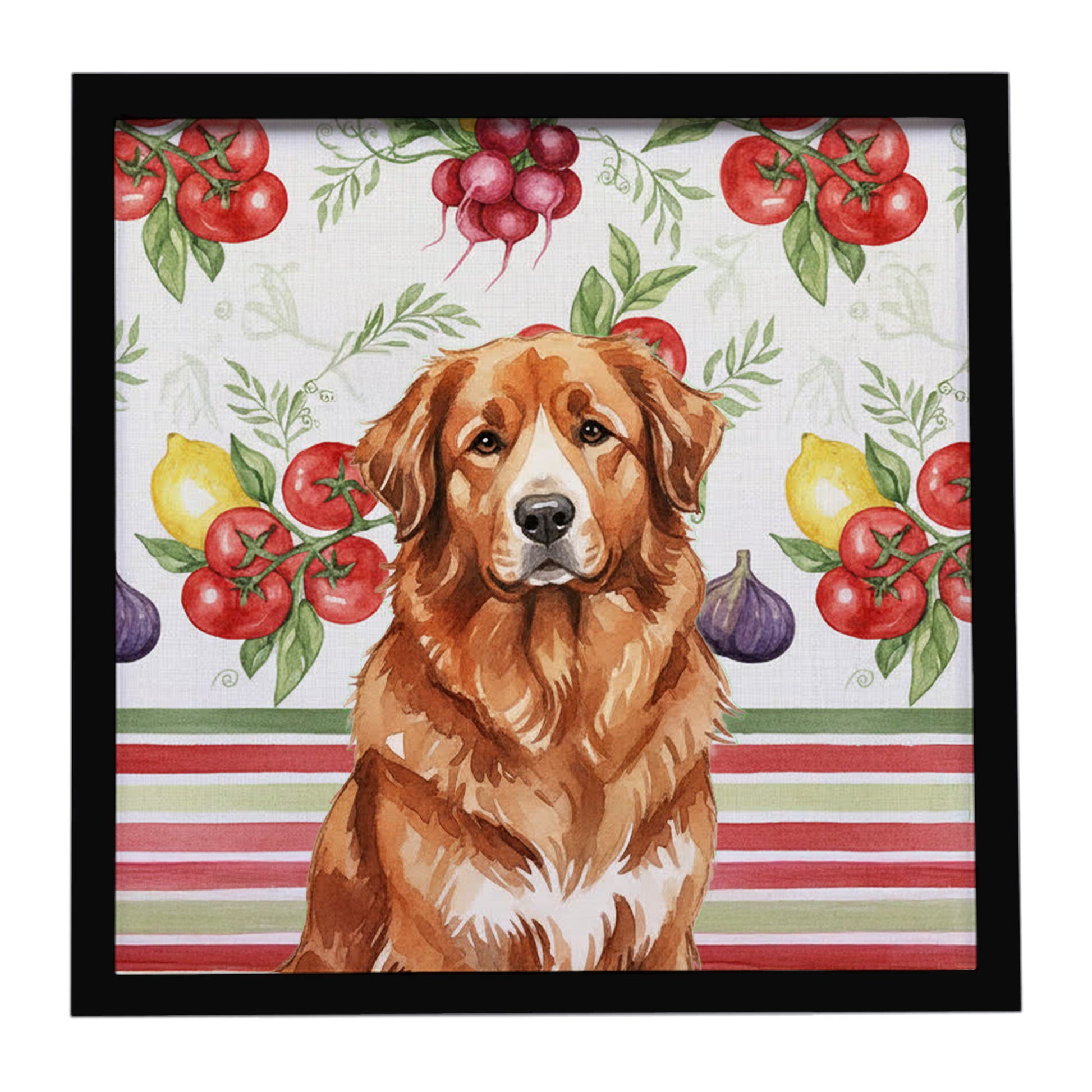 Buy this Reddish Brown Great Pyrenees Vegetables Framed Metal Print