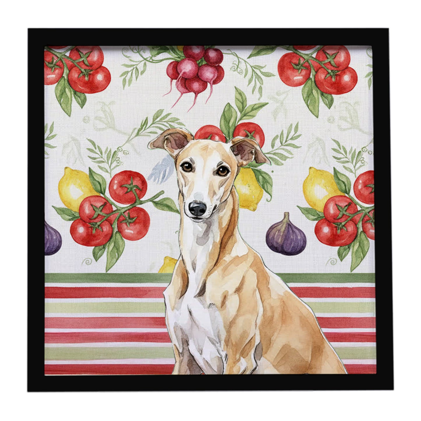 Buy this Fawn Greyhound Vegetables Framed Metal Print