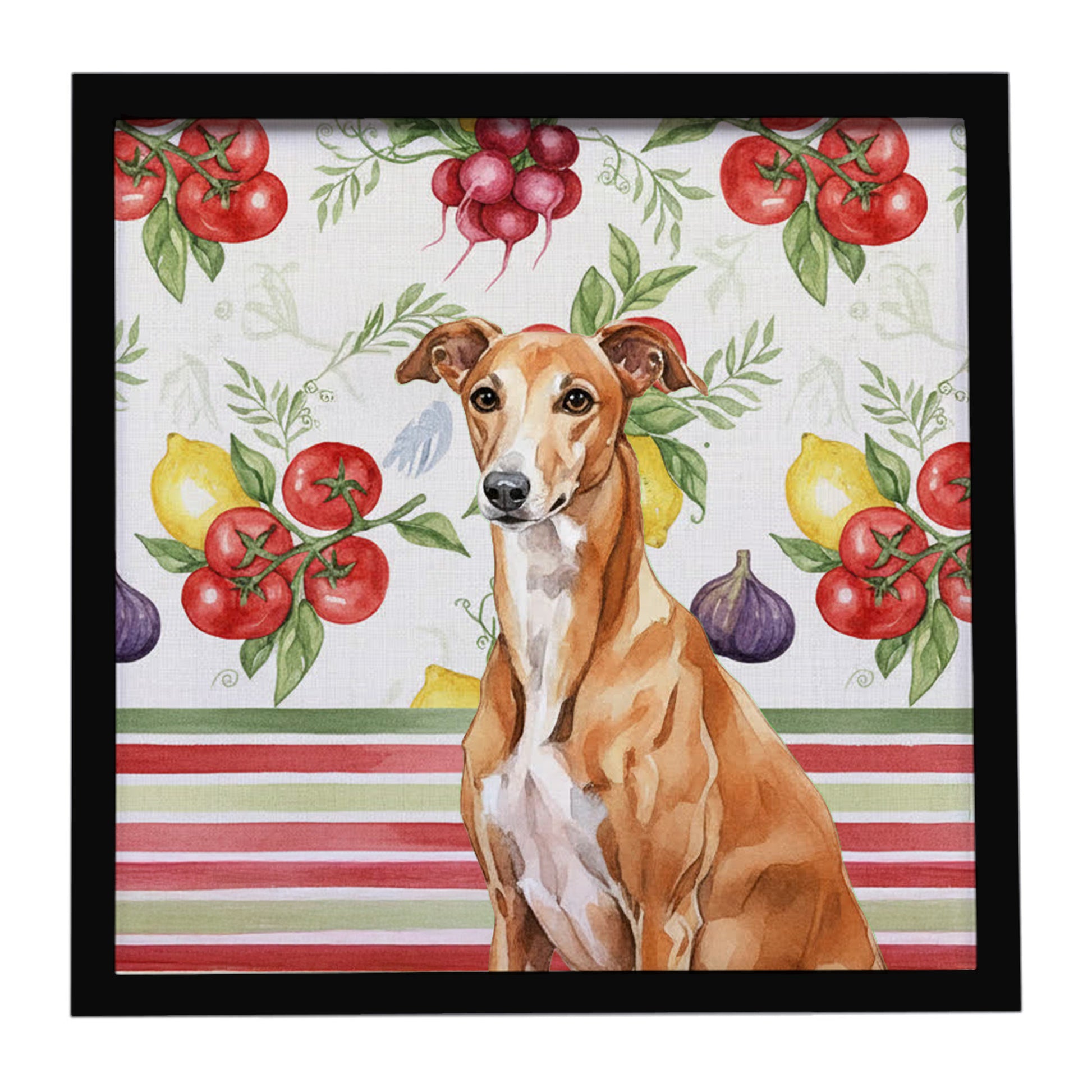 Buy this Red Greyhound Vegetables Framed Metal Print