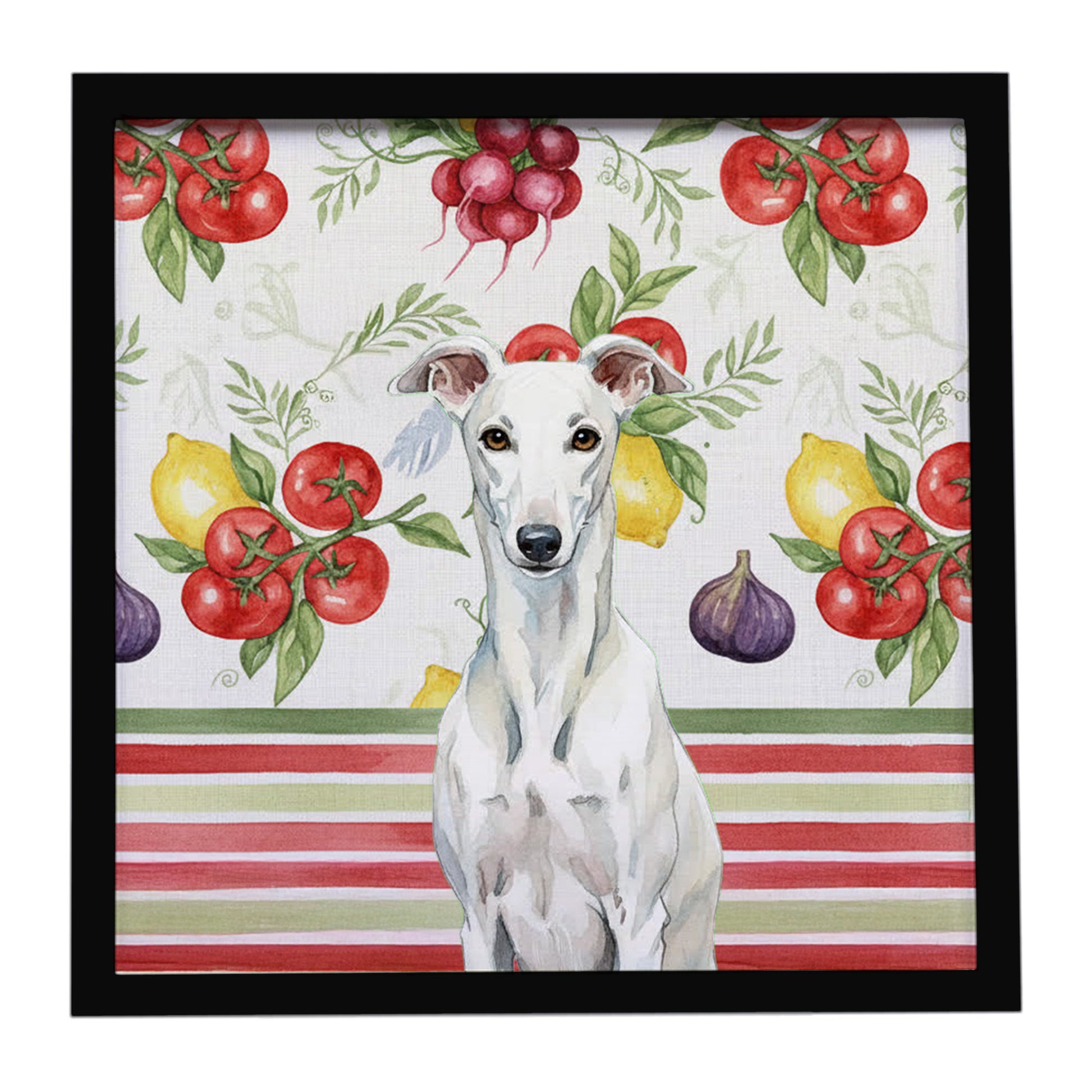 Buy this White Greyhound Vegetables Framed Metal Print