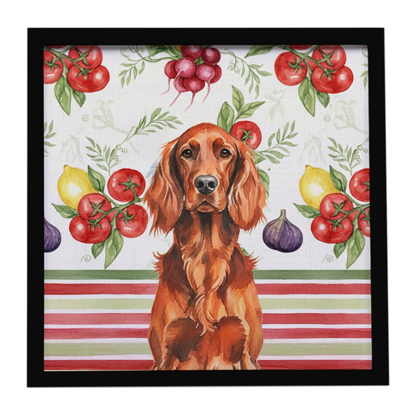 Buy this Irish Setter Vegetables Framed Metal Print