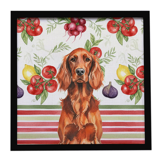 Buy this Irish Setter Vegetables Framed Metal Print