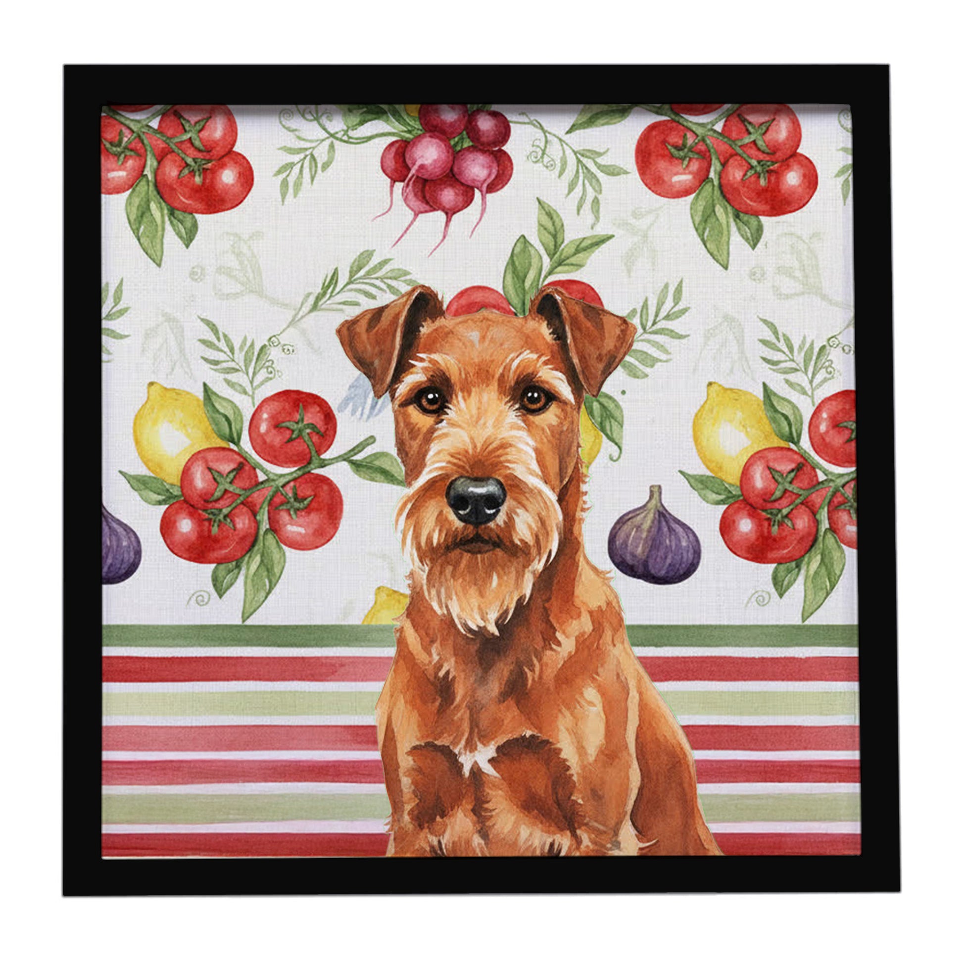 Buy this Irish Terrier Vegetables Framed Metal Print