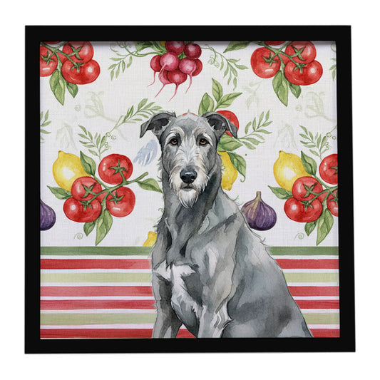 Buy this Gray Irish Wolfhound Vegetables Framed Metal Print