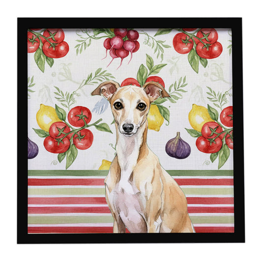 Buy this Fawn Italian Greyhound Vegetables Framed Metal Print