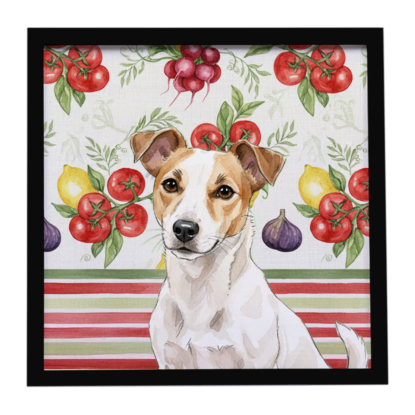 Buy this White and Tan Jack Russell Terrier Vegetables Framed Metal Print