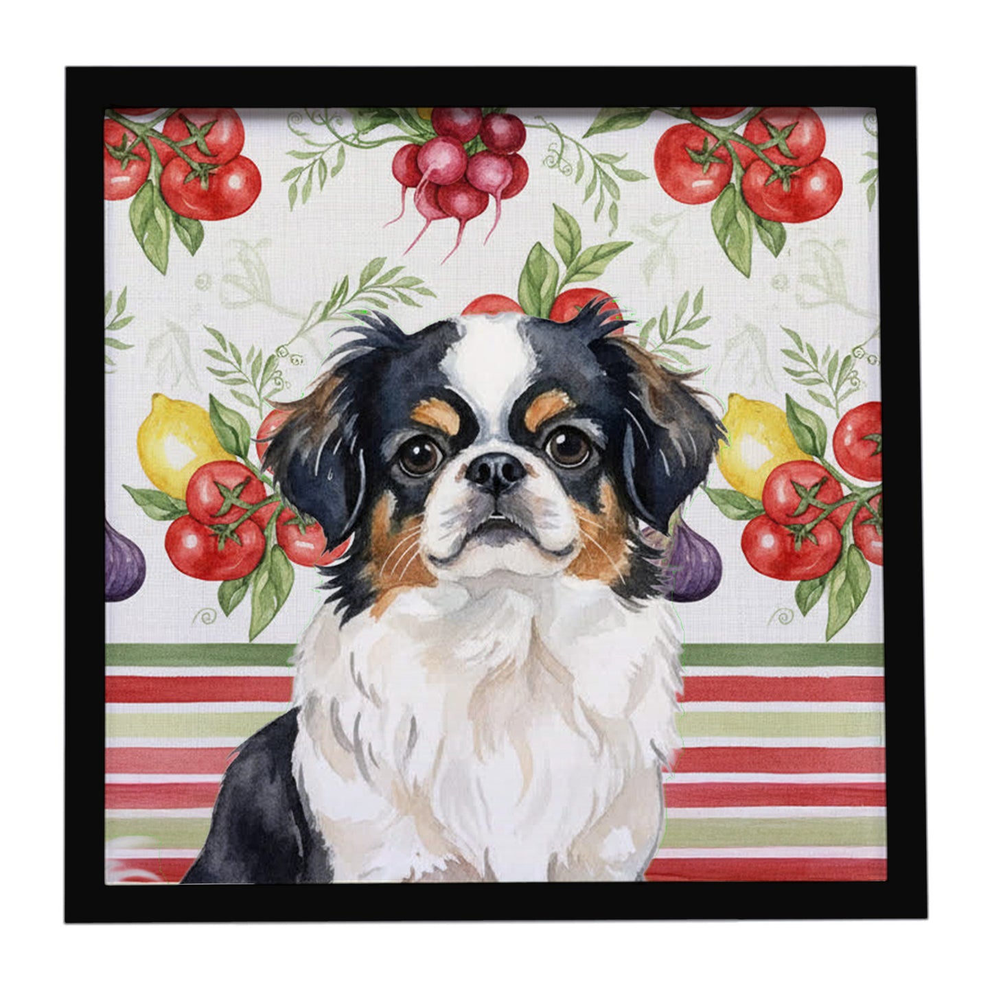 Buy this Tricolor Japanese Chin Vegetables Framed Metal Print