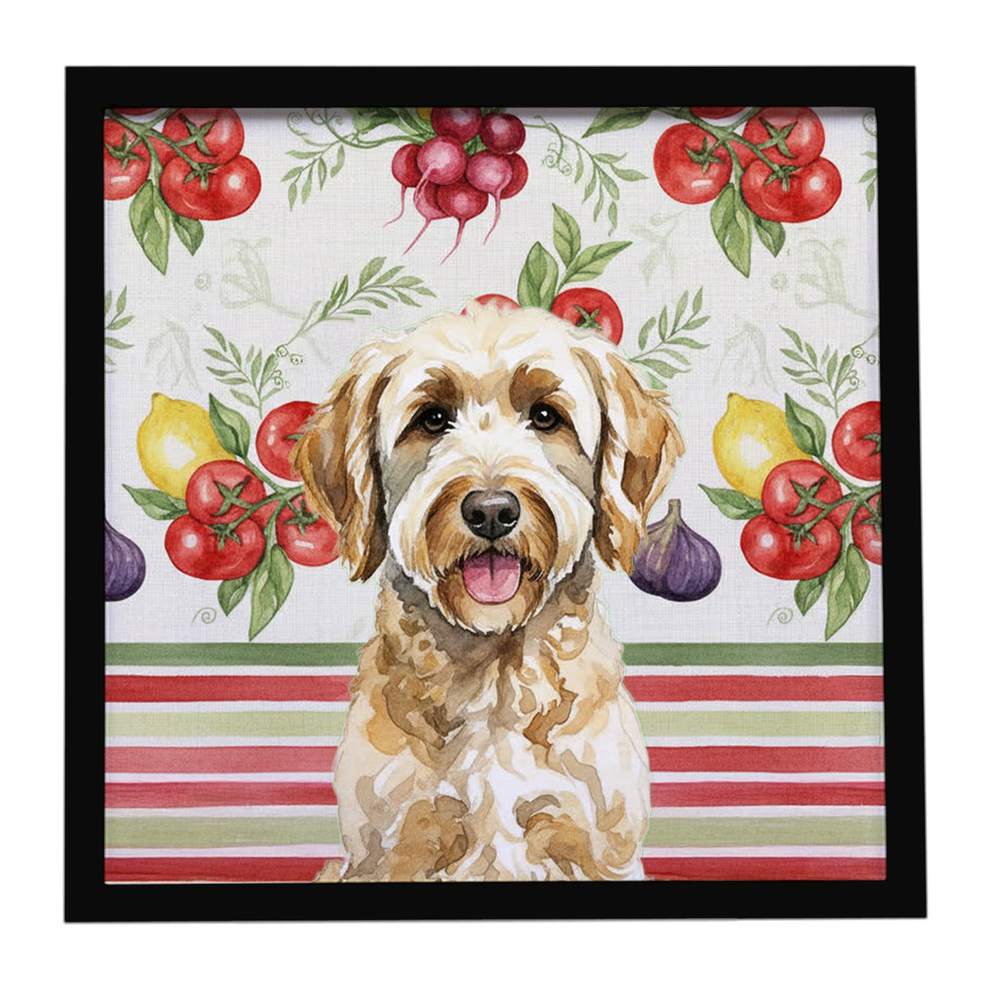 Buy this Labradoodle Vegetables Framed Metal Print