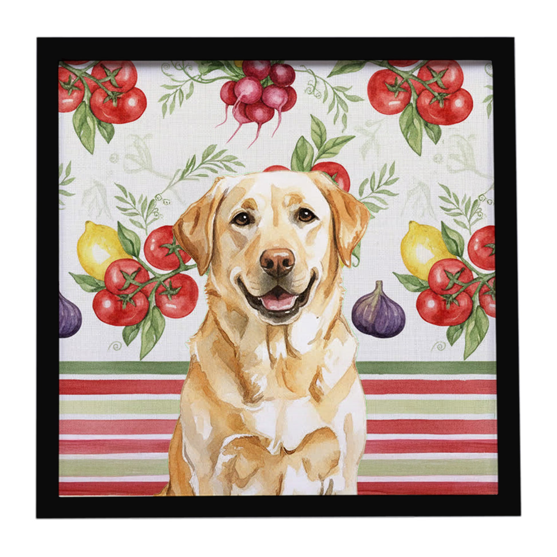 Buy this Yellow Labrador Retriever Vegetables Framed Metal Print