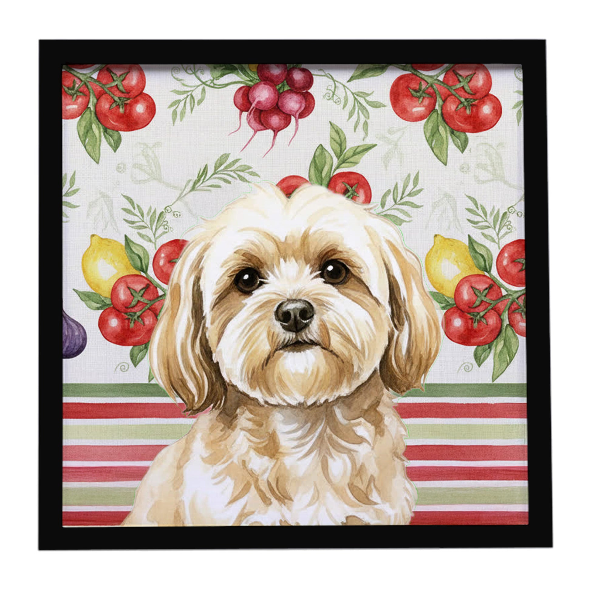 Buy this Cream Lhasa Apso Vegetables Framed Metal Print