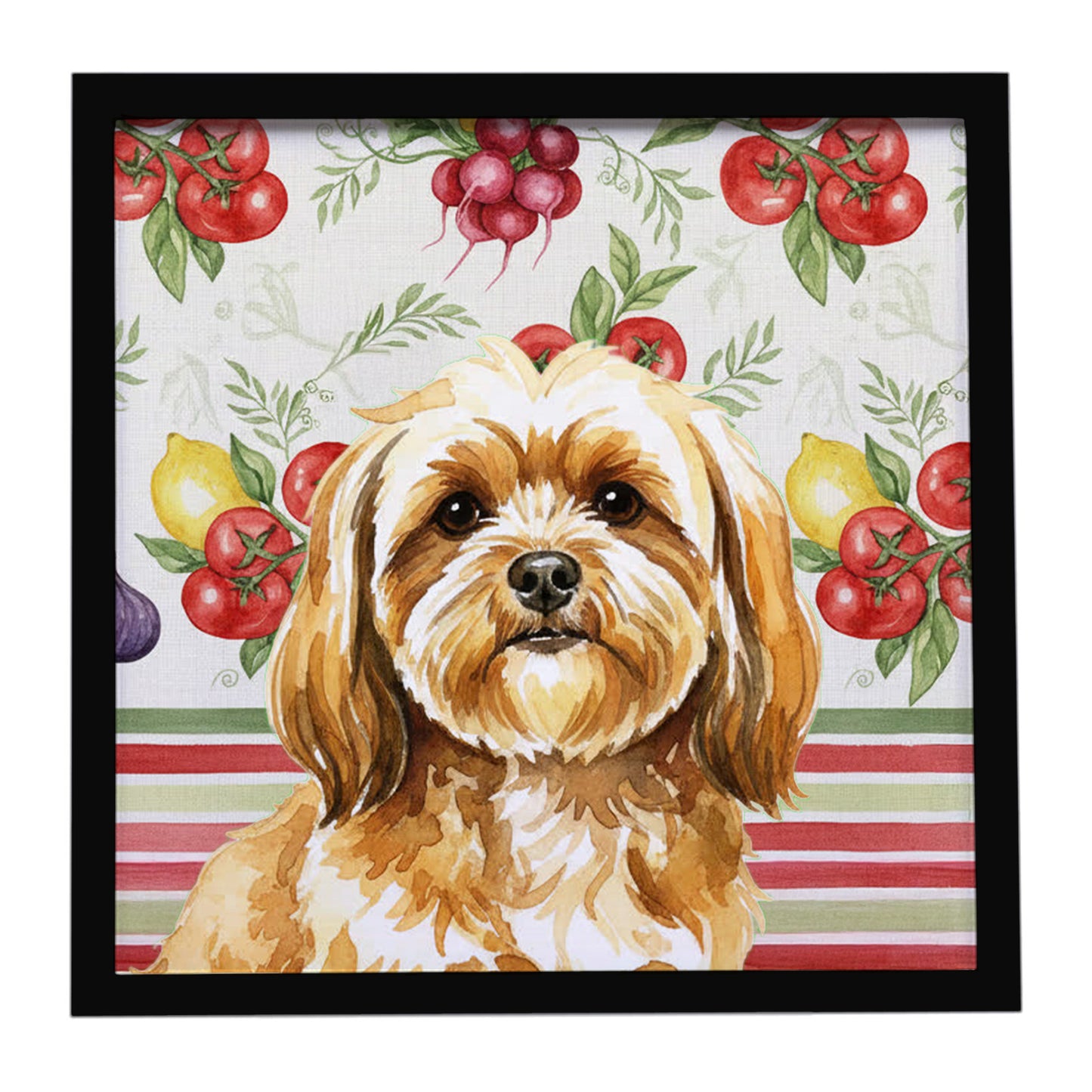 Buy this Gold Lhasa Apso Vegetables Framed Metal Print