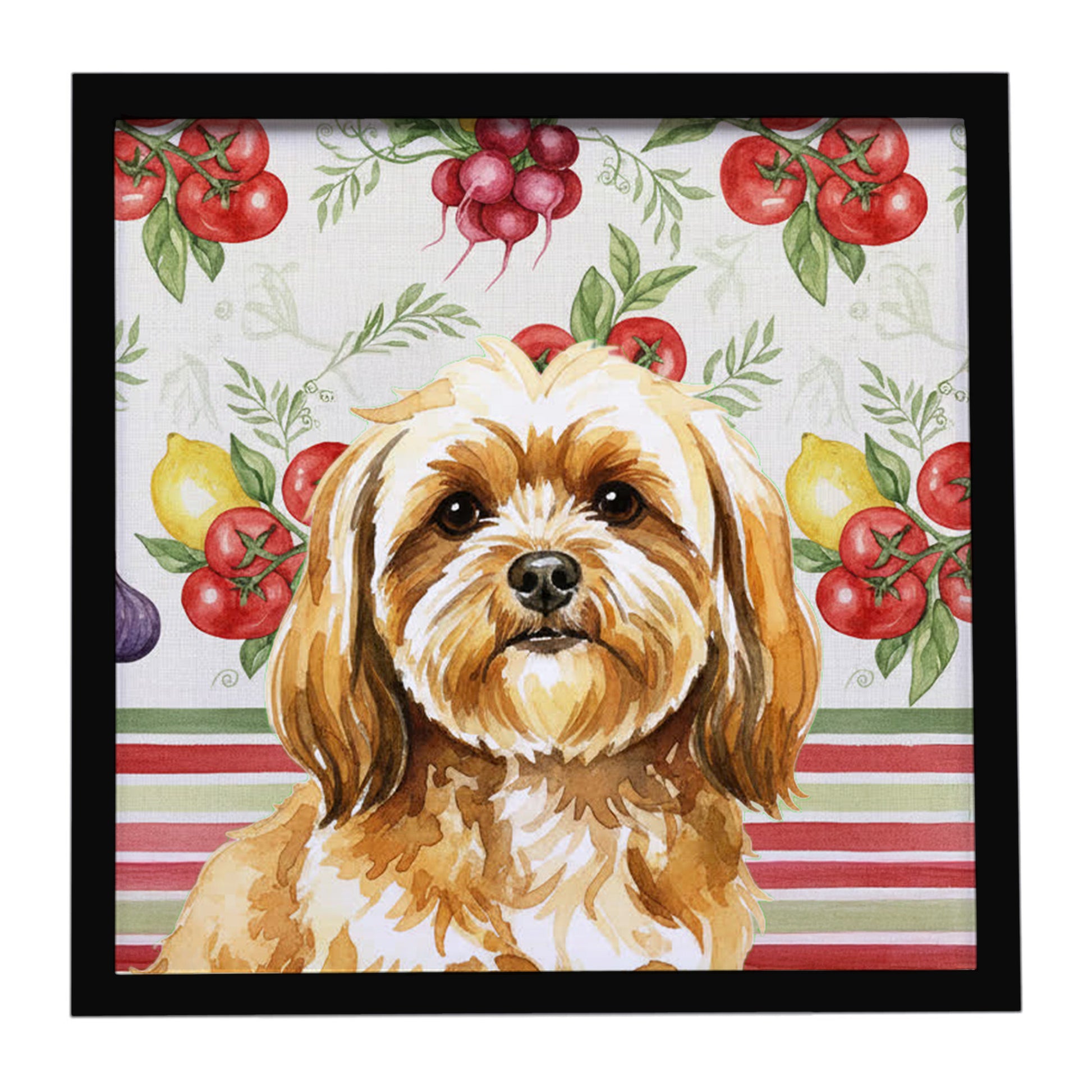 Buy this Gold Lhasa Apso Vegetables Framed Metal Print