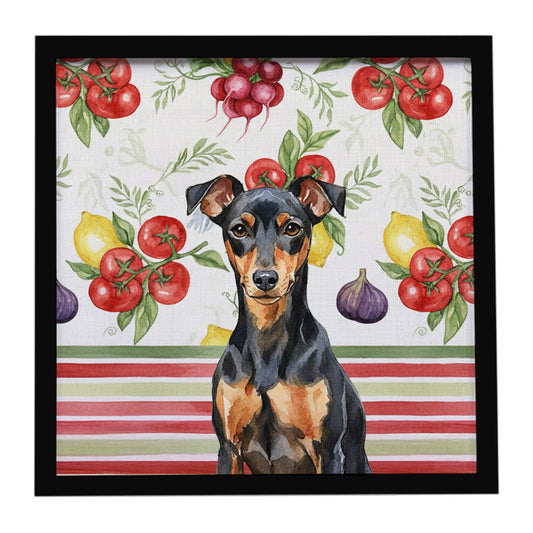 Buy this Manchester Terrier Vegetables Framed Metal Print