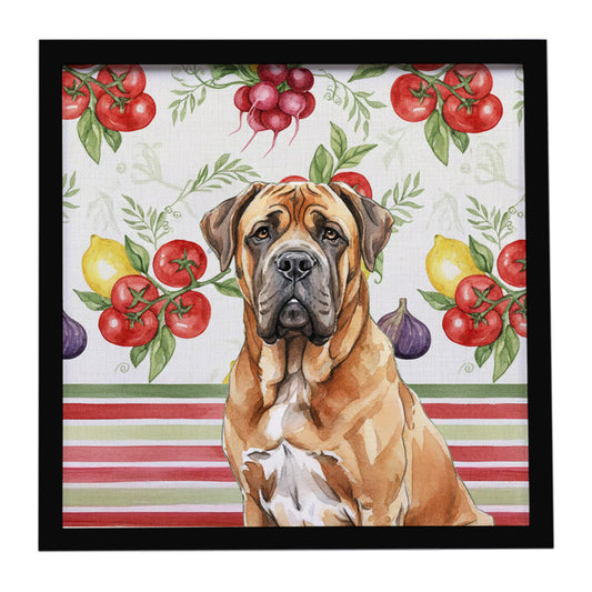 Buy this Neapolitan Mastiff Vegetables Framed Metal Print