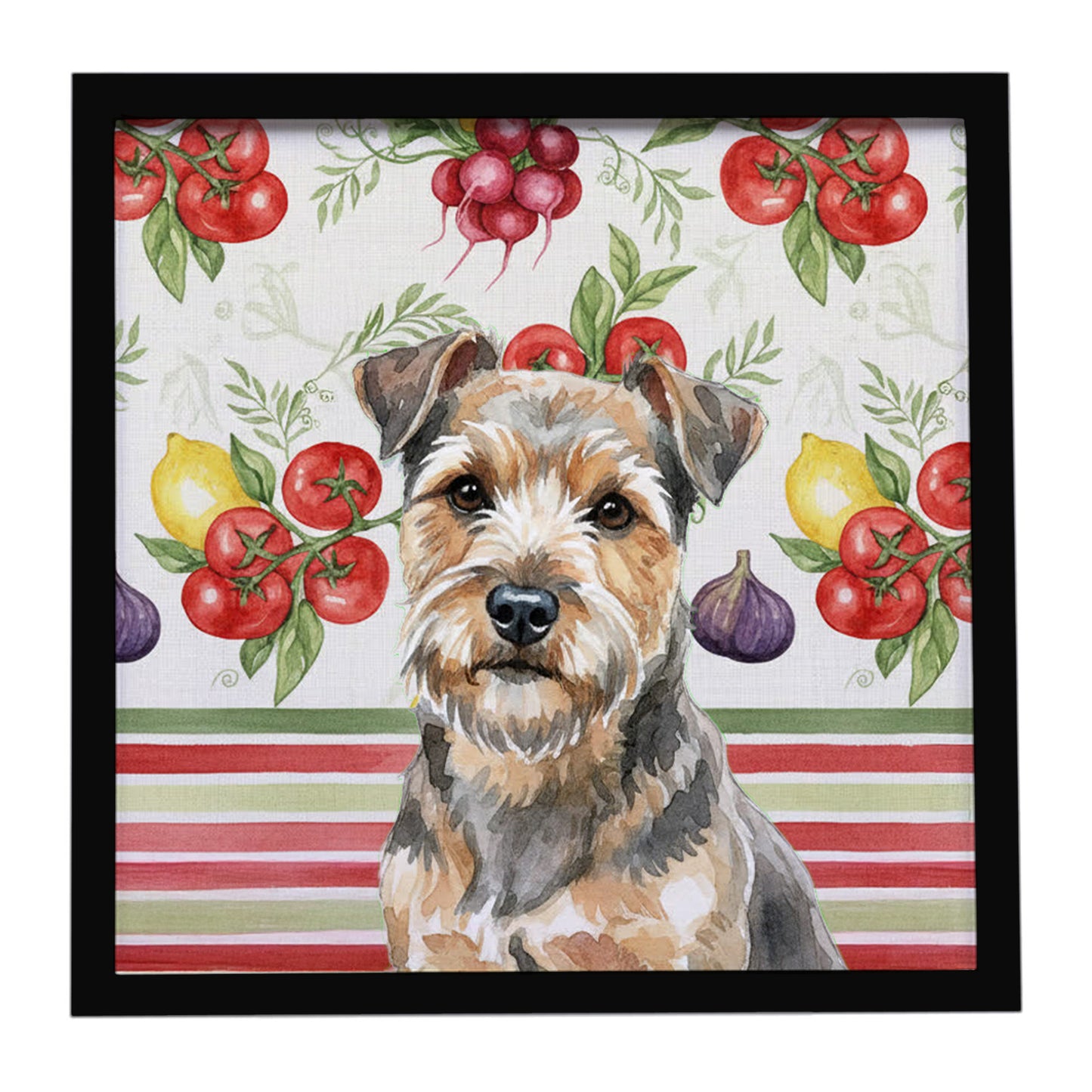 Buy this Grizzle and Tan Norfolk Terrier Vegetables Framed Metal Print