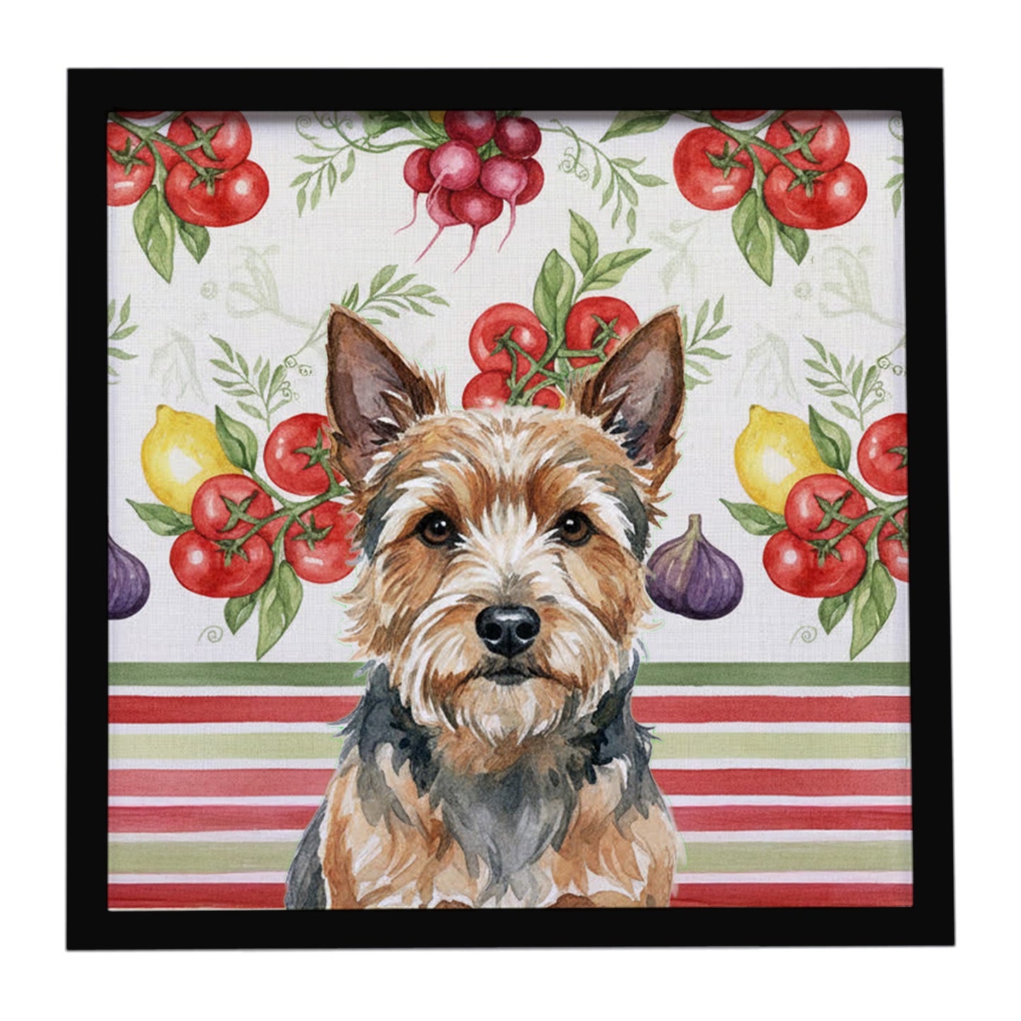 Buy this Norwich Terrier Vegetables Framed Metal Print