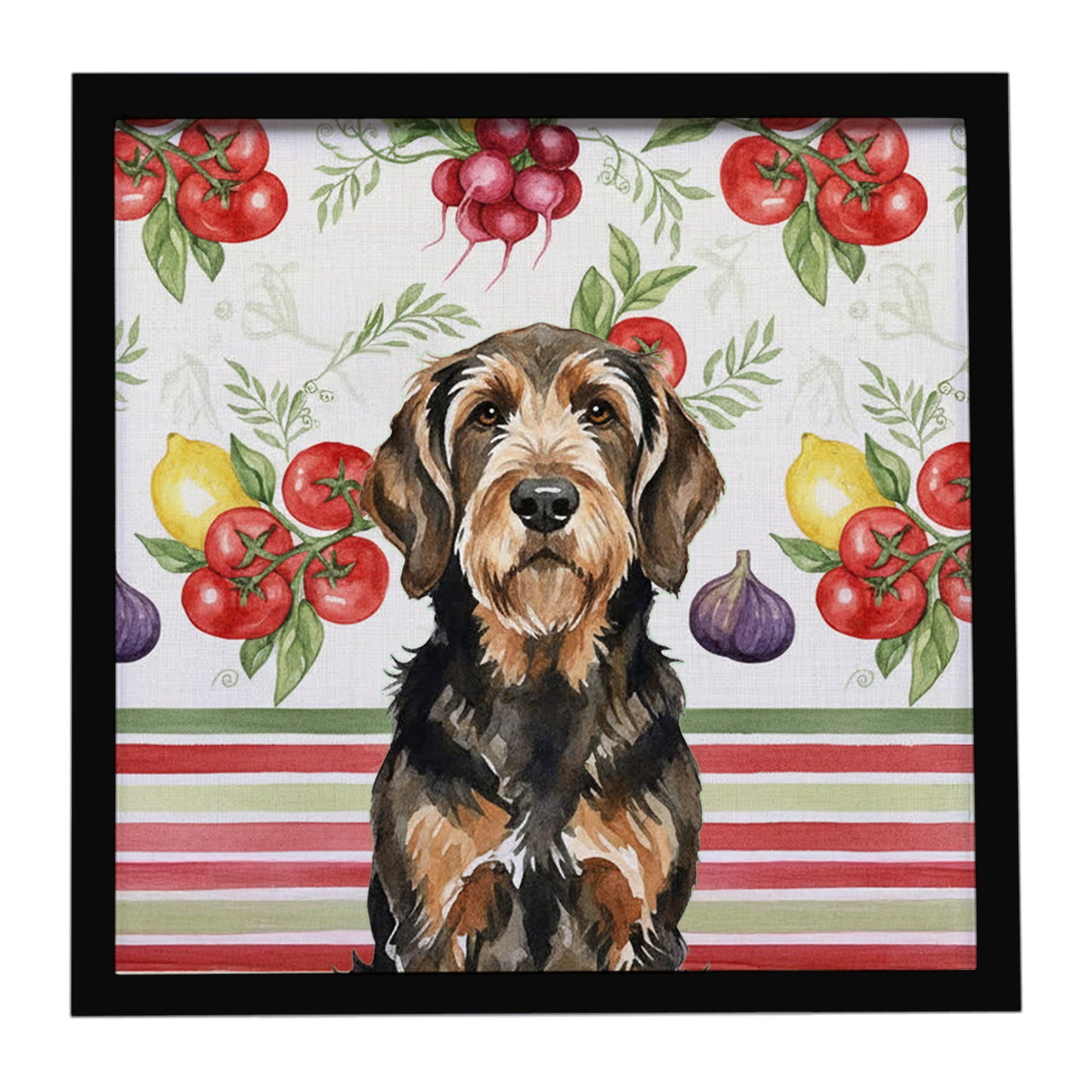 Buy this Black and Tan Otterhound Vegetables Framed Metal Print