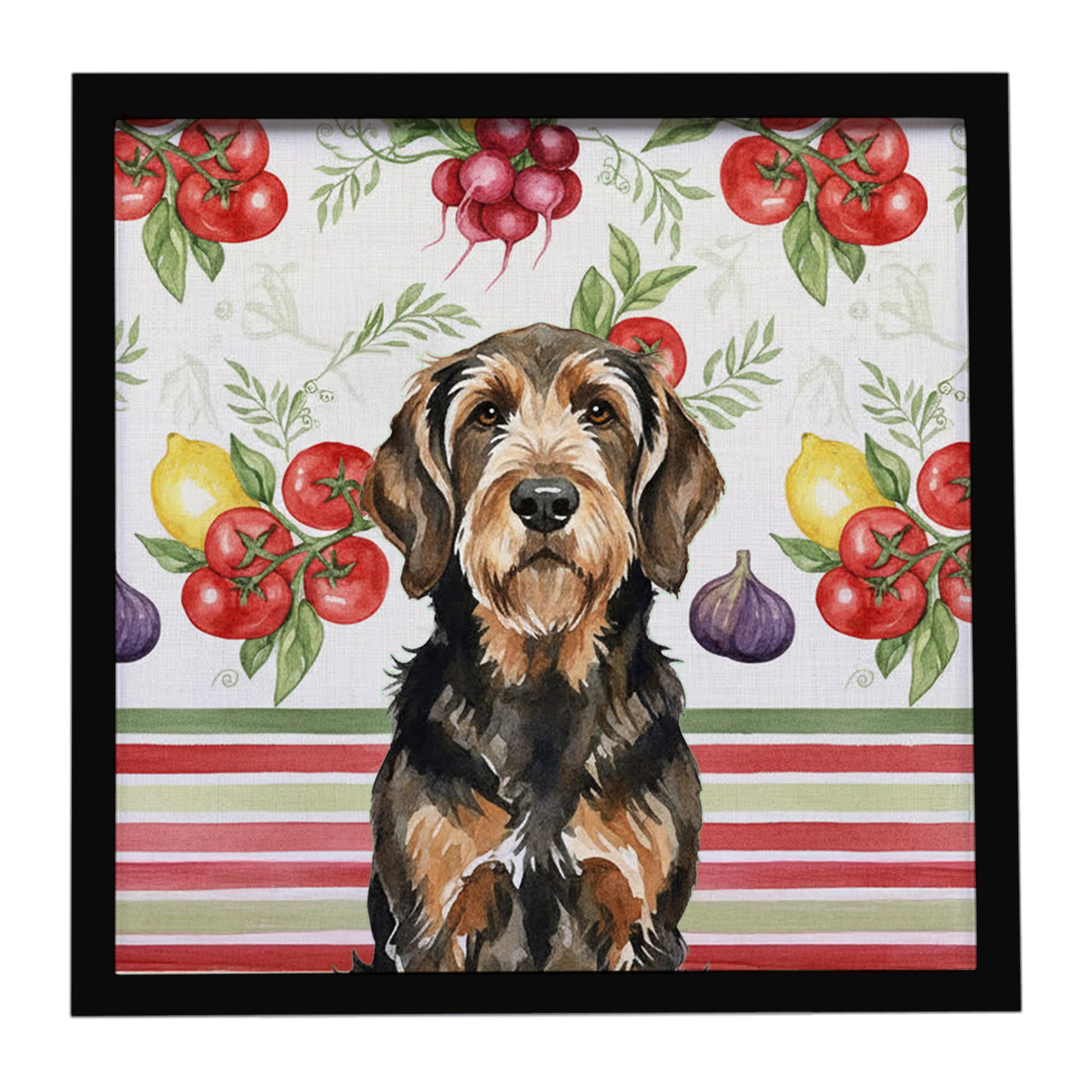 Buy this Black and Tan Otterhound Vegetables Framed Metal Print