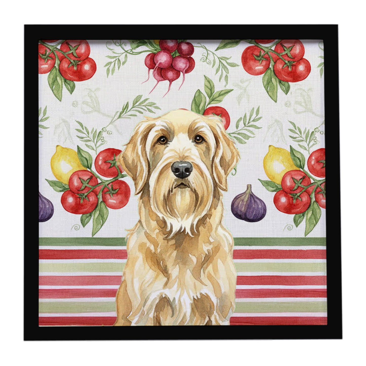 Buy this Wheaten and Tan Otterhound Vegetables Framed Metal Print
