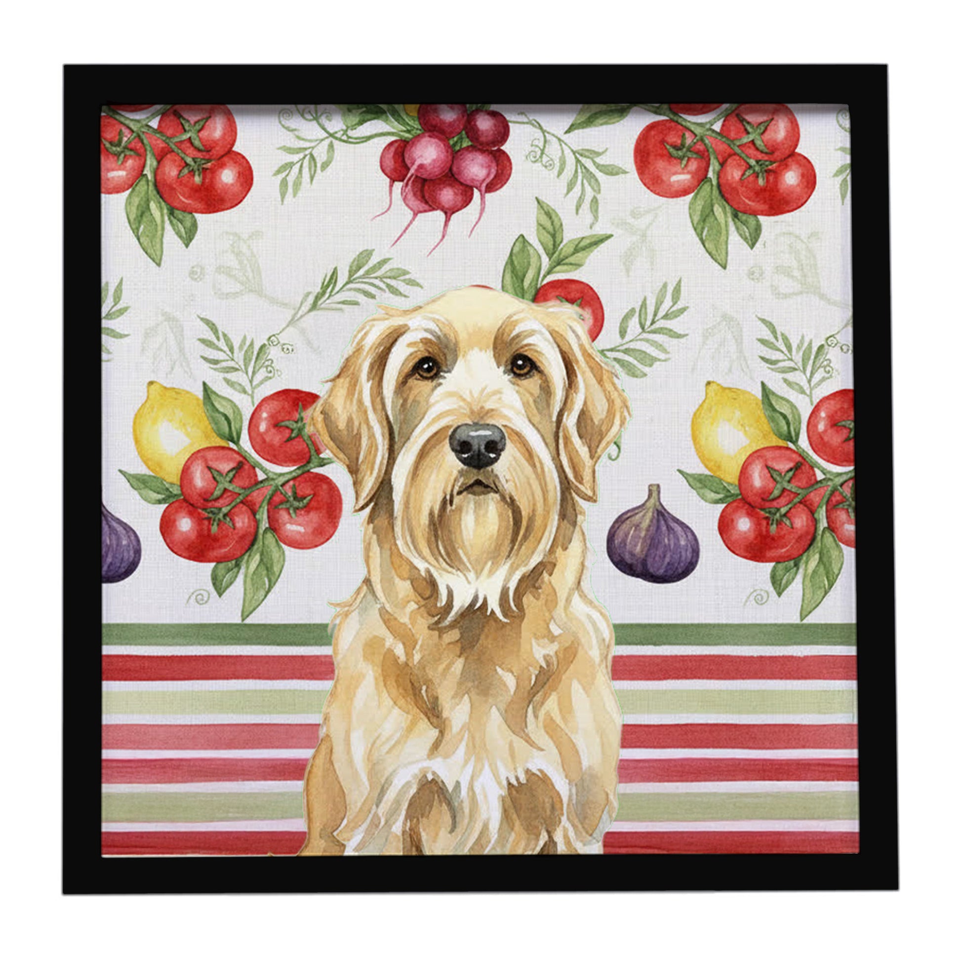 Buy this Wheaten and Tan Otterhound Vegetables Framed Metal Print