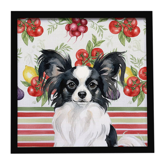 Buy this Black and White Papillon Vegetables Framed Metal Print