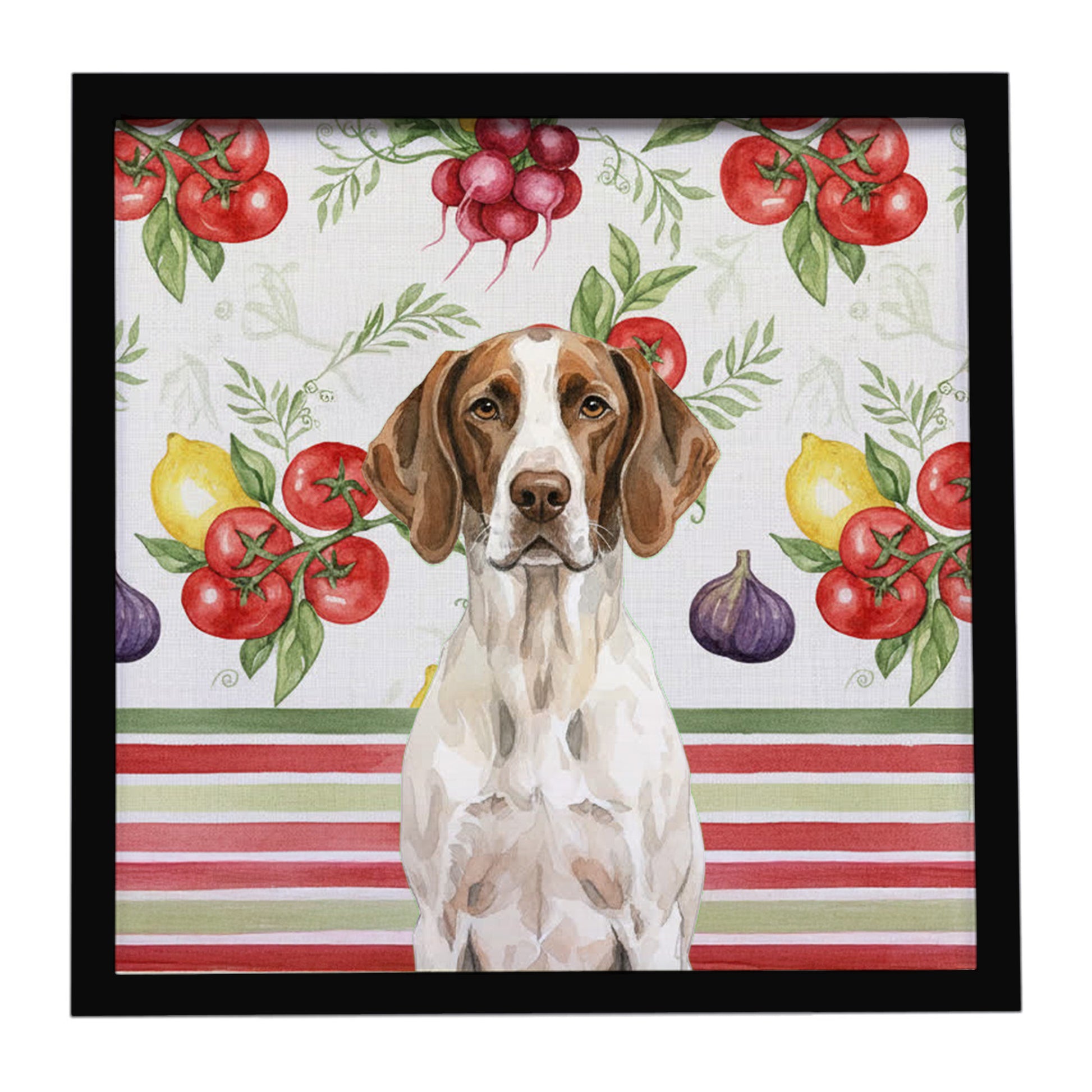 Buy this Liver and White Pointer Vegetables Framed Metal Print