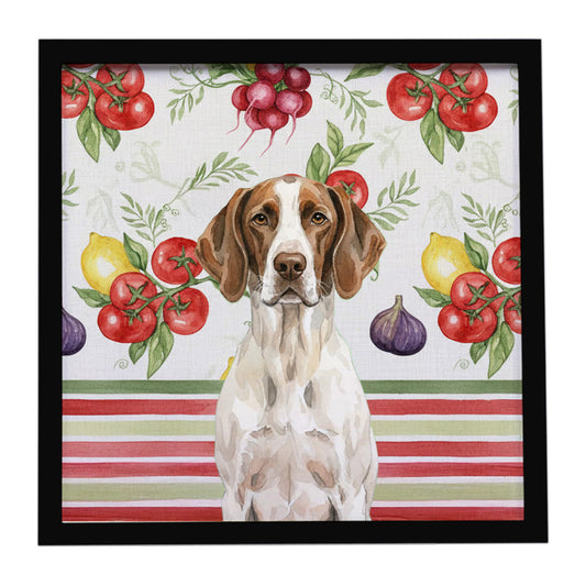 Buy this Liver and White Pointer Vegetables Framed Metal Print