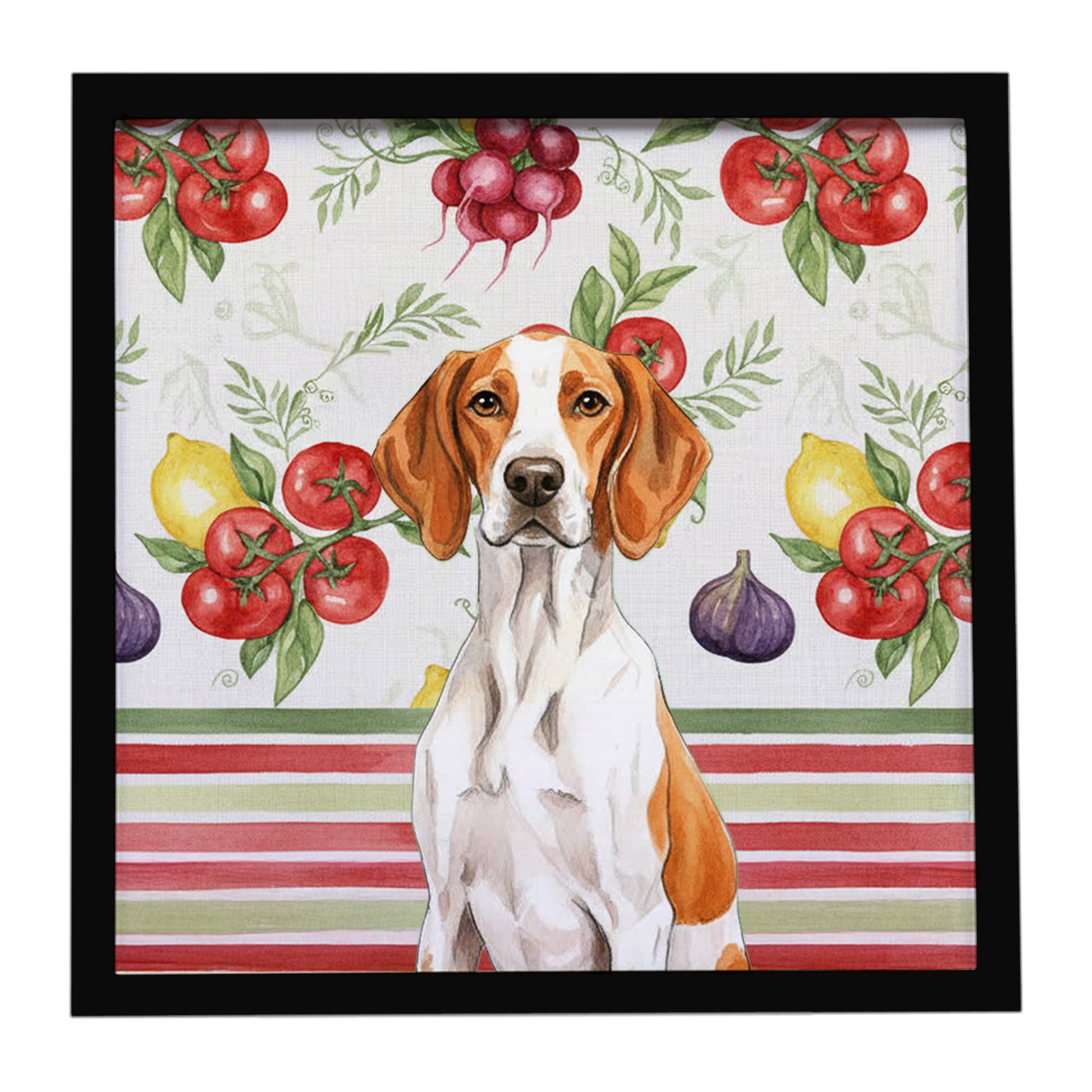 Buy this Orange and White Pointer Vegetables Framed Metal Print