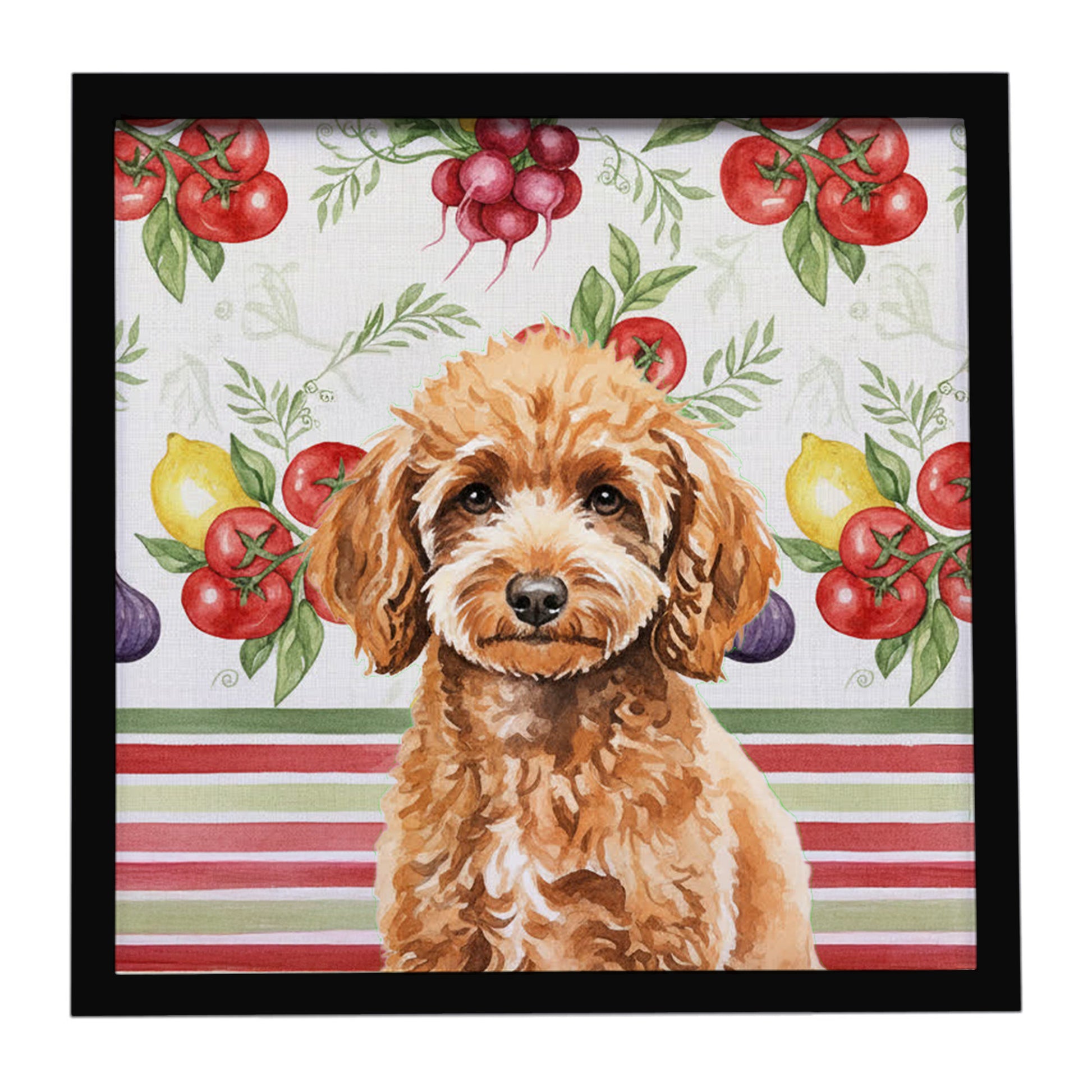 Buy this Miniature Apricot Poodle Vegetables Framed Metal Print