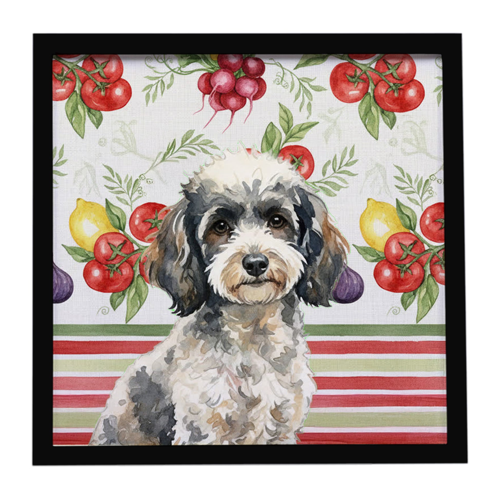 Buy this Toy Parti Poodle Vegetables Framed Metal Print