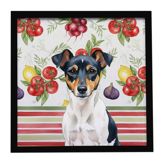 Buy this Tricolor Rat Terrier Vegetables Framed Metal Print