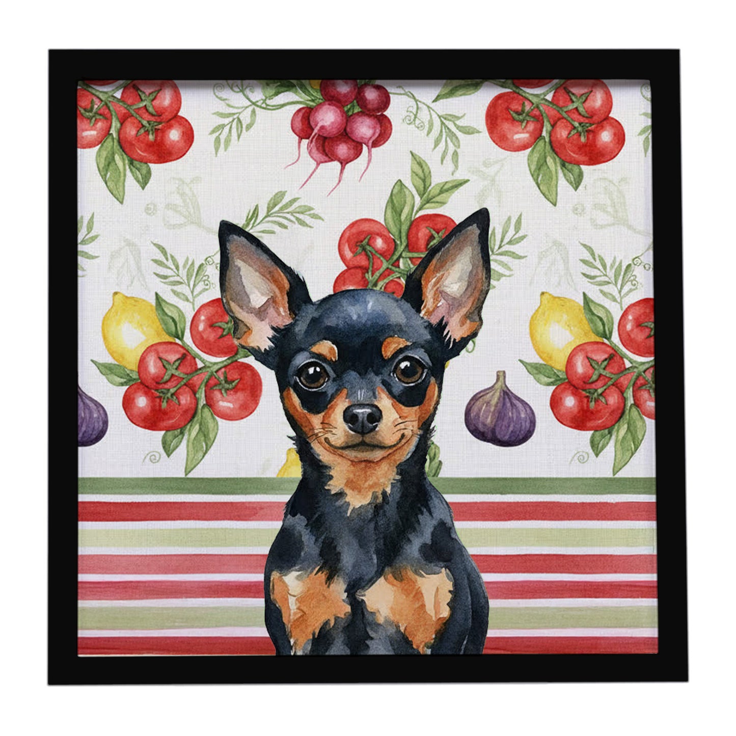Buy this Black and Tan Russian Toy Vegetables Framed Metal Print