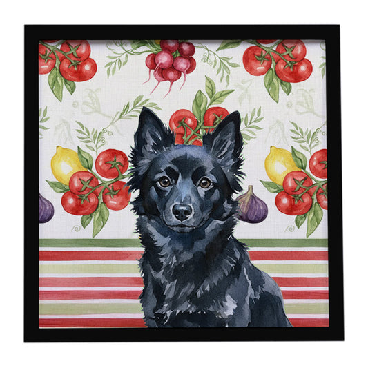 Buy this Schipperke Vegetables Framed Metal Print