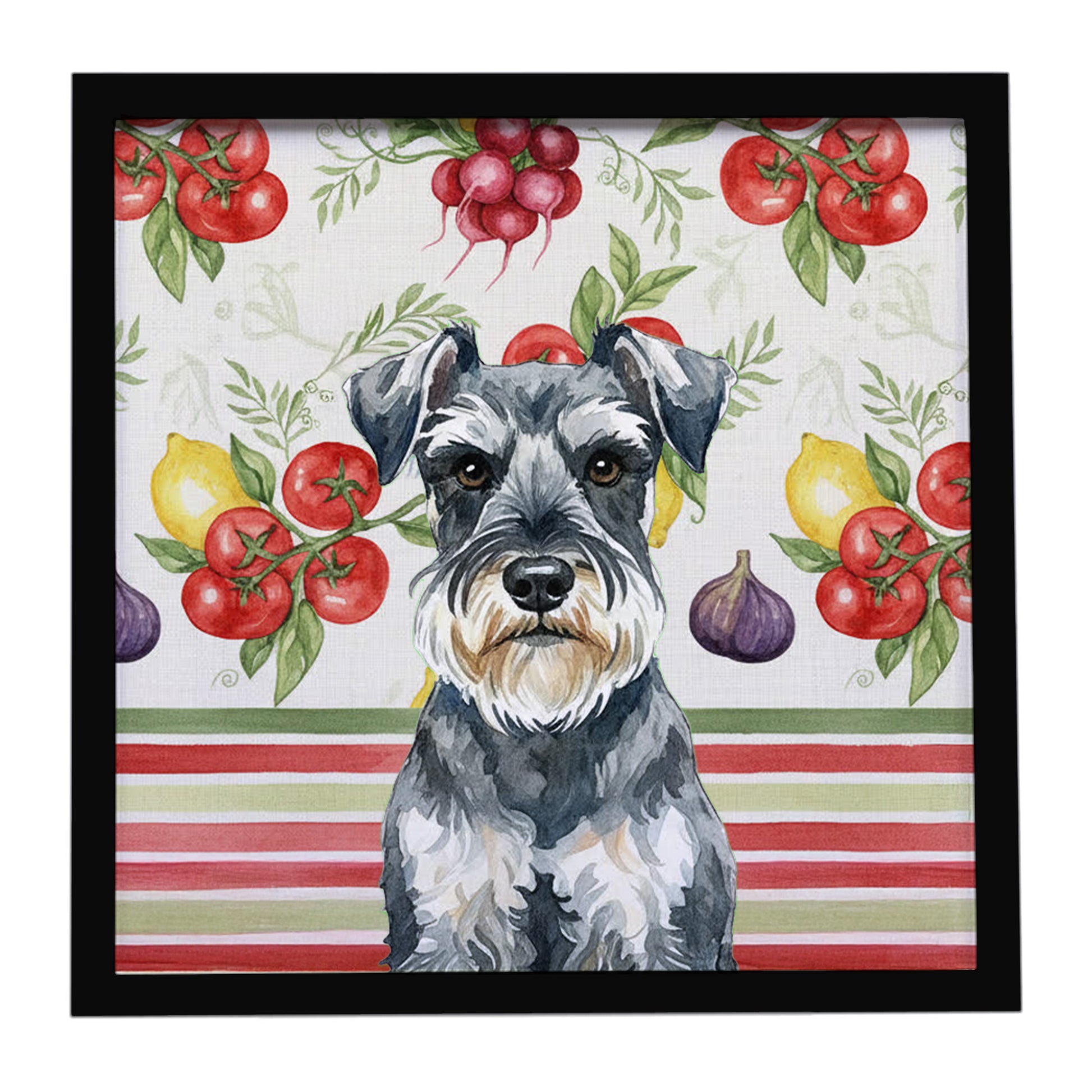 Buy this Schnauzer Vegetables Framed Metal Print