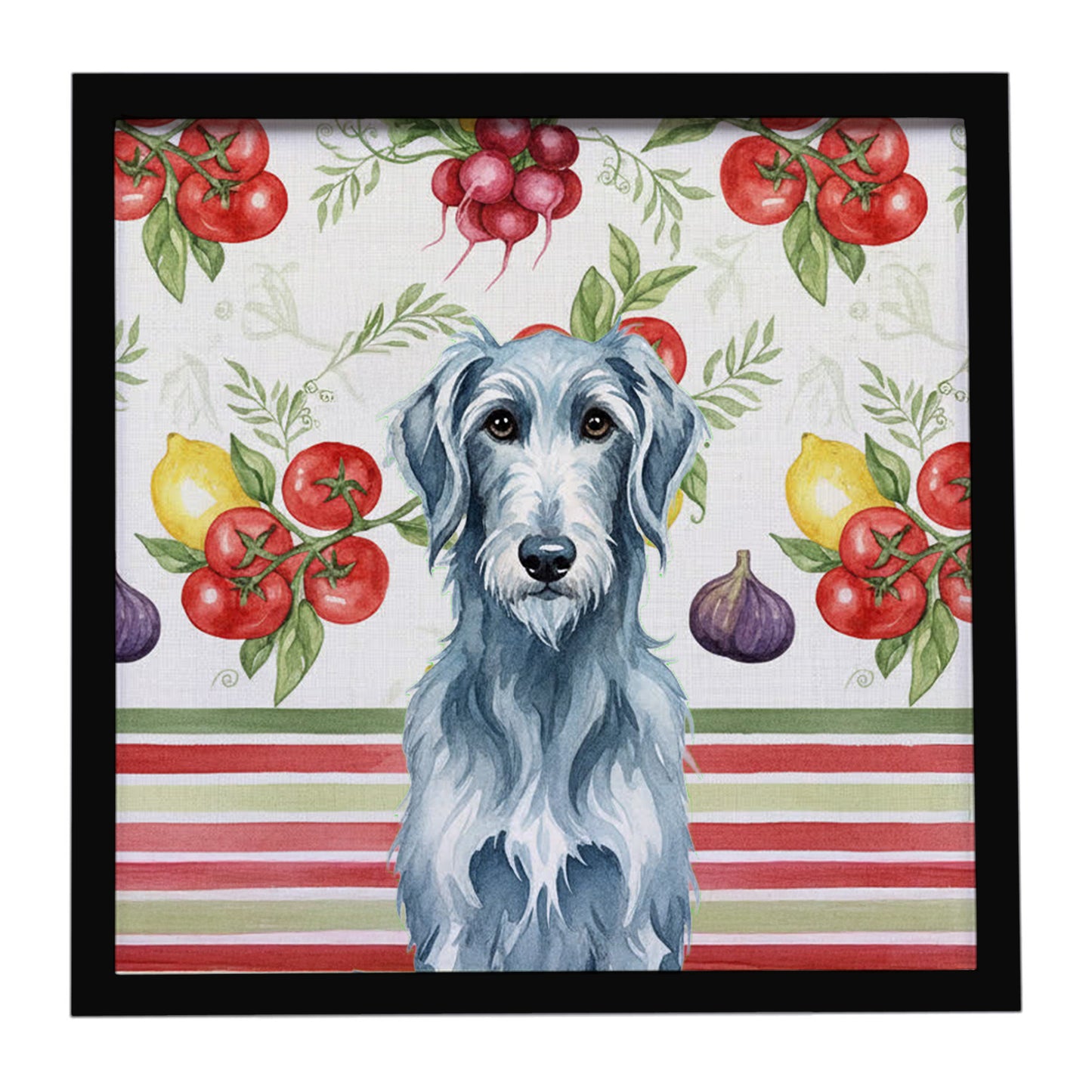 Buy this Blue-Gray Scottish Deerhound Vegetables Framed Metal Print